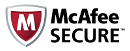 McAfee Secure Certified Site: Protected from malware, viruses, phishing attacks, and other malicious activities